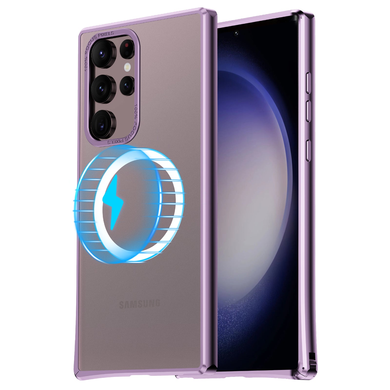 For Samsung Galaxy S22 Ultra 5G Magnetic Phone Case Matte PC Back Metal Frame Cover with Corner Buckle For Samsung Galaxy S22 Ultra 5G Magnetic Phone Case Matte PC Back Metal Frame Cover with Corner Buckle